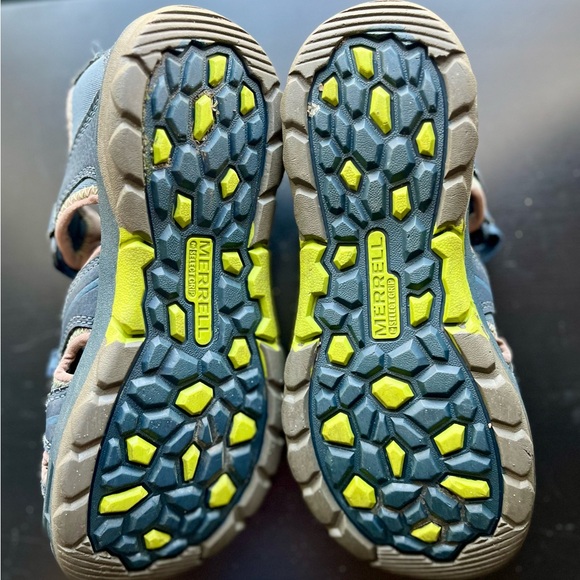 Merrell Kids Hydro H2O Hiker Sandals Blue Lime size 3‎ - Picture 2 of 5